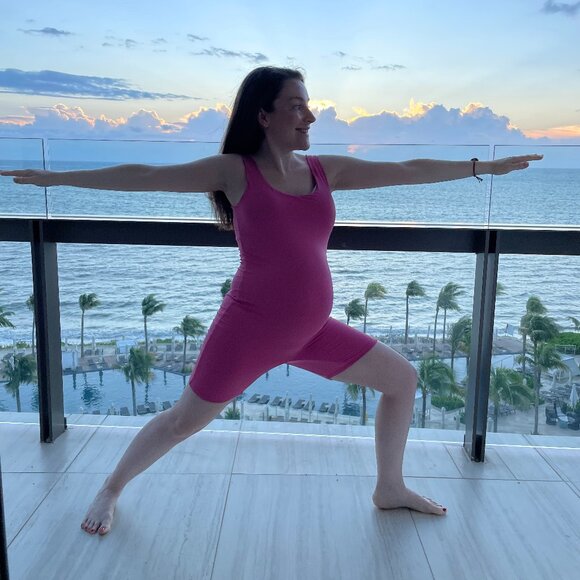 Pink Maternity Bodysuit - PoshDivah Size Medium - Picture 5 of 13